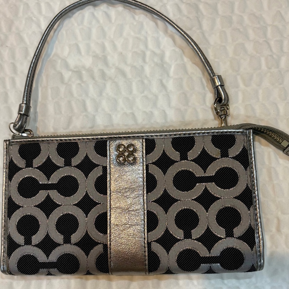 COACH Julia Op Art Legacy Wristlet Wallet Clutch EUC Signature Y2K 46805B 💖🩶